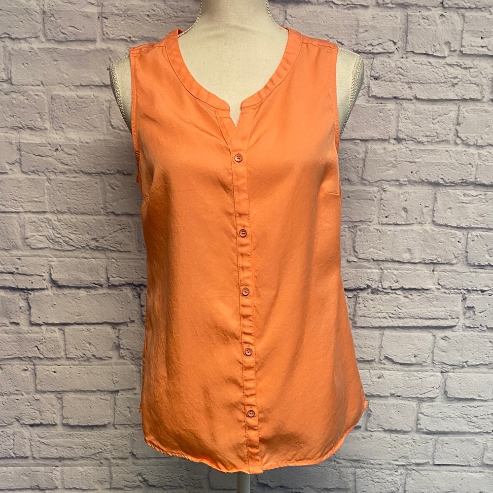 Eddie Bauer Vibrant Lyocell Sleeveless Button Down Blouse Size Medium